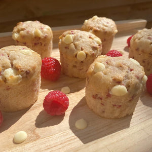 Vegan White Chocolate & Raspberry Muffins